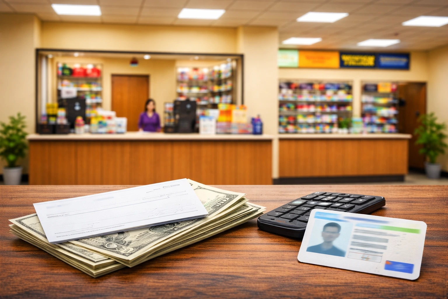 Giant Food check cashing at a grocery store Money Services counter